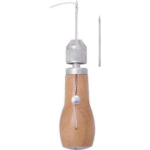 Speedy Stitcher Sewing Awl Hand Stitcher Repair Tool Kit for Leather and Heavy Fabrics with 2pcs Needles Coil and Yarn Tools