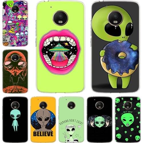 Aesthetics Cute Cartoon Alien Space Phone Case For Motorola Moto G9 G7 G8 Power E6 E5 G6 G5 G5S EU Plus Play One Action Cover