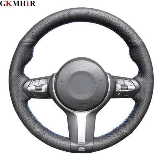 Black Artificial Leather Car Steering Wheel Cover for BMW F87 M2 F80 M3 F82 M4 M5 F12 F13 M6 X5 M F86 X6 M F33 F30 M Sport