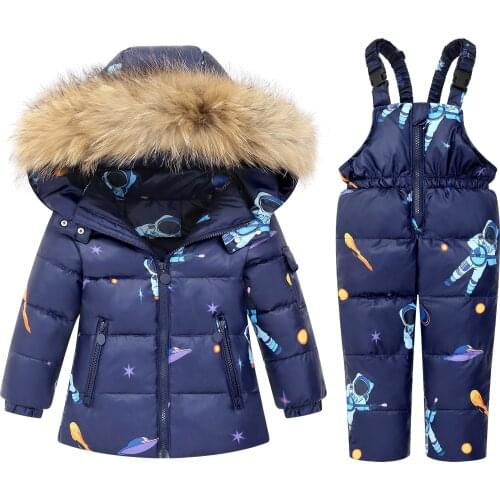 OLEKID 2021 Winter Children Clothing Set -30 Degree Down Jacket For Girls Baby Boy Jumpsuit Kids Overalls Boys Outerwear Coat