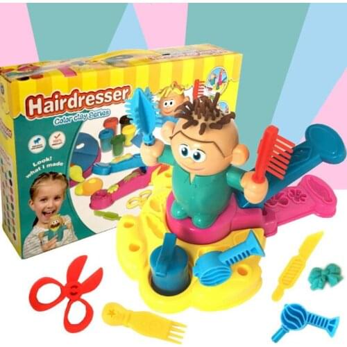 DIY Hairdressing Modeling Barber Puzzle Mud Plasticine Toy for Kid Children Gift Developing Logical Thinking Reasoning