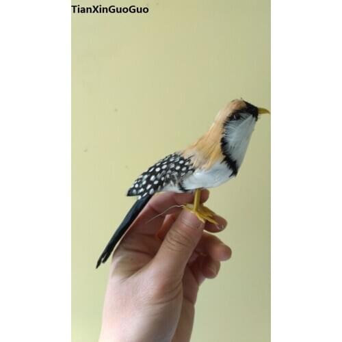 About 13cm simulation bird khaki feathers Zebra Finch bird model handicraft home garden Decoration Photography props h0909