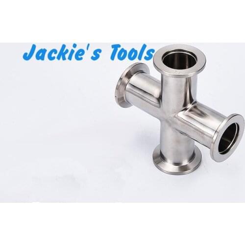 ISO-KF25 (NW/KF-25) Cross 4-way + Adapter Same Ends Vacuum Flanges Fitting SS304 Stainless Steel 304