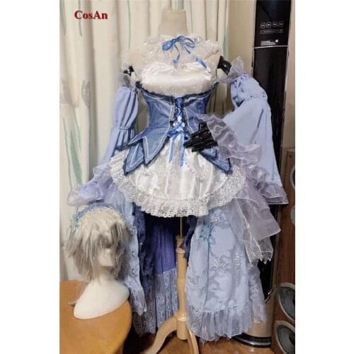 Anime Re:Life In A Different World From Zero Rem Cosplay Costume Elegant Crystal Dress Female Activity Party Role Play Clothing