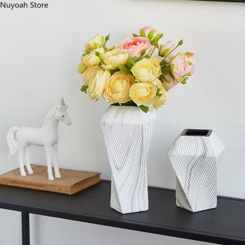 Modern Ceramic Small Vase Decoration Creative Dried Flower Flower Arrangement Accessories Countertop Vase Nordic Decoration Home