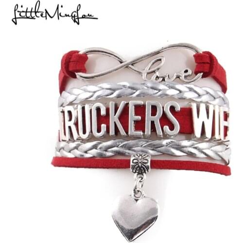 Little MingLou Infinity love truckers wife Bracelet heart Charm leather wrap men bracelets & bangles for Women jewelry