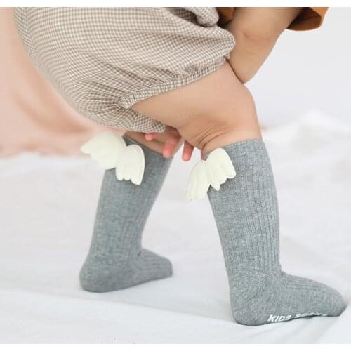Cute Angel Wings Baby Girls Socks Winter Warm Non-Slip Baby Boys Socks Soft Knitted Infant Toddler Floor Socks