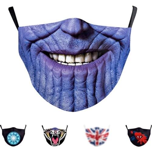 Fashion Anime Film Cosplay Womens Unisex Adult Face Masks Street Spots Dust Proof Breathable Cycling Halloween Protection Mask