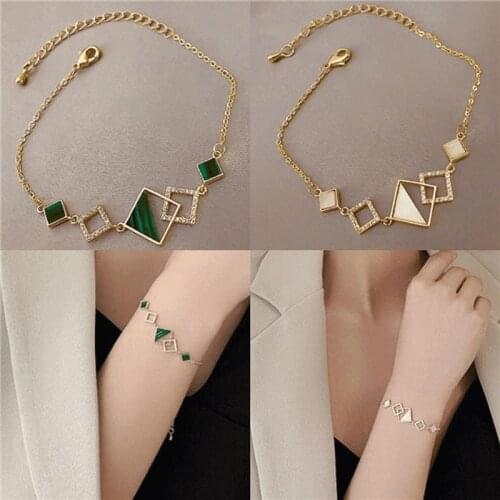 Trendy Exquisite Geometry AAA Zircon Charm Bracelets for Women Top Designer Creativity Luxury High Quality Jewelry Advanced Hot