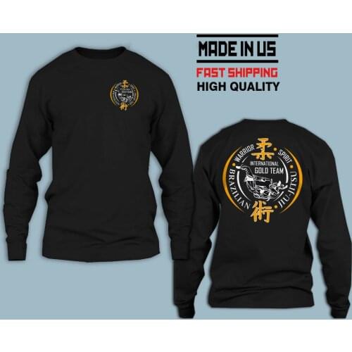 MMA BJJ Brazilian Jiu Jitsu Gym Mens Black Cotton T-shirt Top Tee