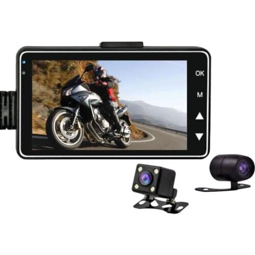 NEW-3 Inch 1080P HD Motorcycle Camera DVR Motor Dash Cam with Special Dual-Track Front Rear Recorder Motorbike Electronics KY-MT