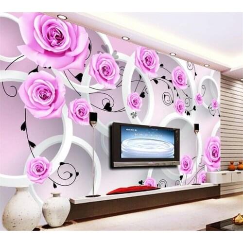 Beibehang Custom wallpaper mural modern style living room bedroom fashion rose vine 3D TV decoration background papel de parede