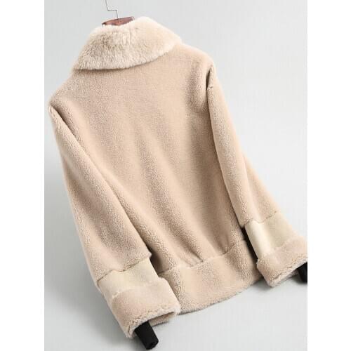 Real 2020 Coat Short Women 200% Wool Jacket Autumn Winter Womens Fur Coats and Jackets Korean Abrigo Mujer KQN22005 KJ2442