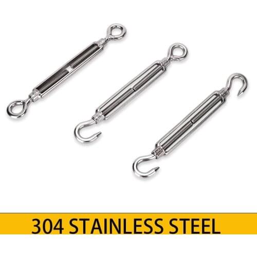 Screw buckle adjustable wire rope tensioner M4M5M6M8M10 stainless steel hook eye rope cable railing kit