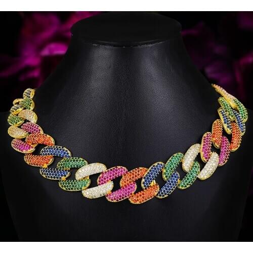 High Quality 2020 Luxury Shiny Wide Chains Necklace Noble Accessories Neck Jewelry for women girlfriend Wife gifts Hot Sale