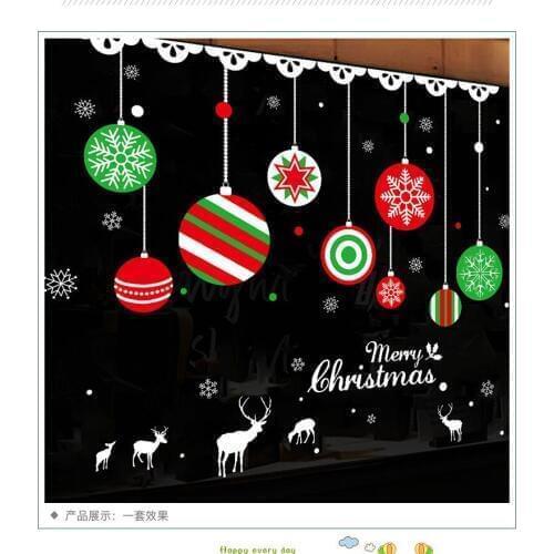 Christmas Window Sticker Reindeer Snowflake Glass Sticker Xmas Christmas Decorations for Home Natal New Year Gift Noel 7248