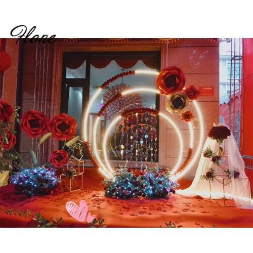 Wedding arch mariage backdrop pergola arch background three-story arch concentric circle flower arch decoration