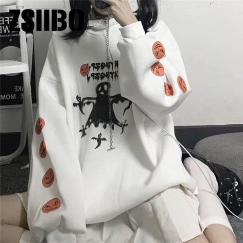 Half high collar sweater womens tide ins winter 2021 new students Korean style plus velvet thick loose coat Oversized hoodie