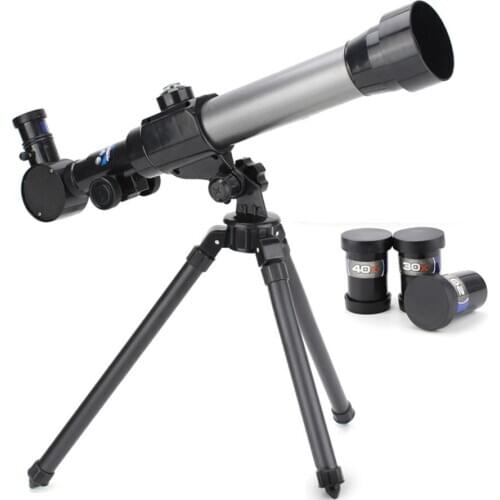 Refractive Astronomic Telescope with Tripod Adjustable Lever 40X Zoom Refractor Monocular Scope Educational Toy for Children