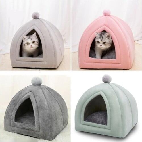 Warm Cat Bed Pet Puppy Cat House Winter Dog Cat Cushion Mat Indoor Basket Cave Kennel Nest Cats Products For Pets Kitten de Gato