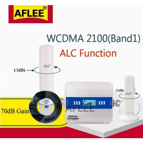 New!!70dB Cellular Amplifie 3G 2100Mhz LTE Band1 4G Signal Repeater 2100 GSM 2G 3G 4G Network Mobile Signal Booster UMTS LTE Set