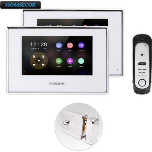 HOMSECUR 7" AHD Video Door Entry Security Intercom with 1.3MP Silver Camera for Apartment BC051HD-S+BM718HD-W