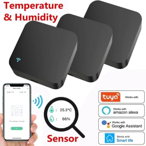 WIFI Temperature & Humidity Sensor + IR Remote Control Tuya APP Voice Control Infrared Smart Home Automation Alexa Google Home