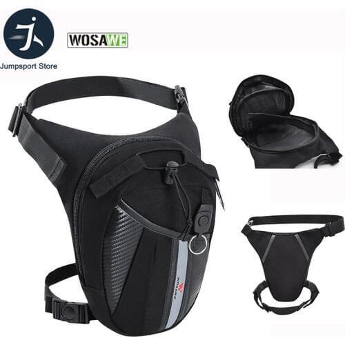 WOSAWE Motorcycle Cycling Leg Bag Waist Pack Motocross Racing Side Fanny Bag Riding Travel Wear-resistant Reflective Bicycle Bag