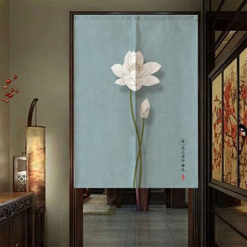 Chinese Doorway Curtain Lotus Partition Curtain Kitchen Bedroom Feng Shui Curtain Japanese Curtain Noren