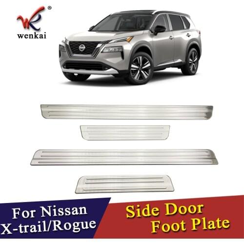 Stainless Steel For Nissan Rogue X-Trail T33 2021 2022 Ouside Door Sill Panel Scuff Plate Kick Step Trim Cover Protector