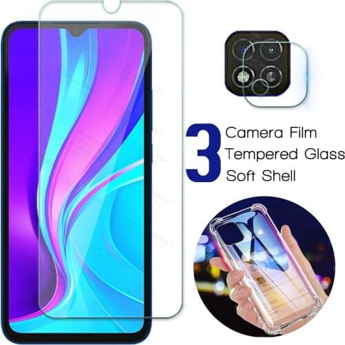 3in1 Screen Protector For Xiaomi Redmi 9c NFC Camera Lens Film Safety Glass for Redmi 9cnfc 9 9a c9 c redmi9c TPU Silicone Case