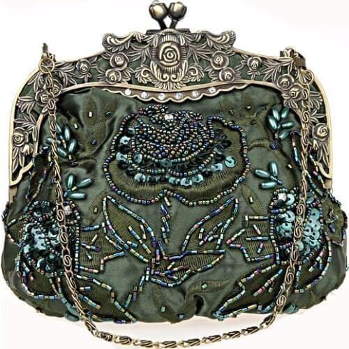 Special Offer Green Female Banquet Mini Handbag Clutch Wedding Evening Bag Beaded Sequined Purse Makeup Bag Mujer Bolso 2583-Y