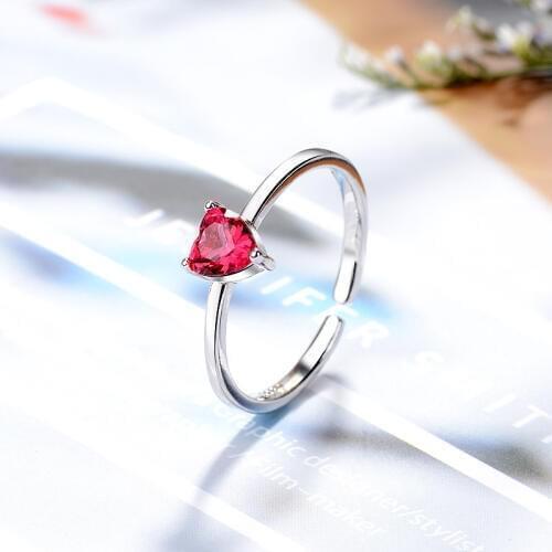 WYJZY Inlaid red zircon simple temperament ring ladies beautifully wear jewelry 100% new quality classic casual decorative ring