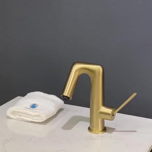 Brush Gold Bathroom Mixer tap Bathroom Faucet For Project