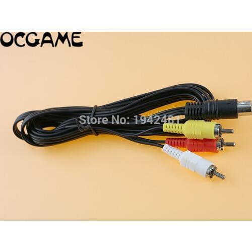 OCGAME 1.8m Nickle Plated Stereo AV Leads Audio Video RCA Composite Cable for Sega Saturn System console
