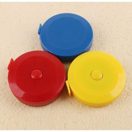 1pc Plastic Round Tape Measure Portable Travel Home 1.5m Mini Tape Measure Ruler Sewing Tools Inch/Centimeter Random Color