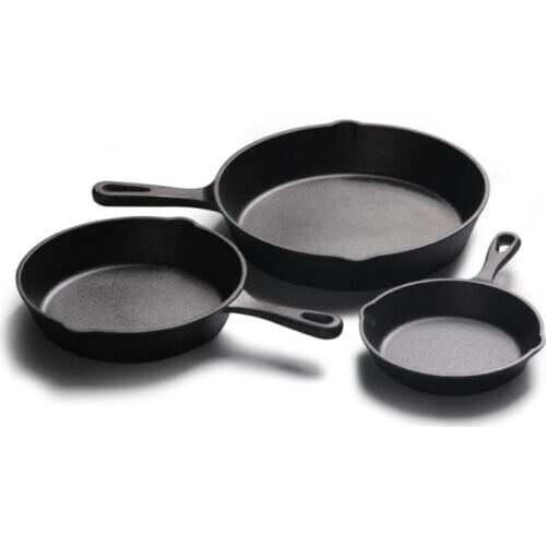 14/16/20cm Cast Iron Non-stick Frying Pan Chef Cookware Cooking Pot Restaurant Kitchen Gadgets