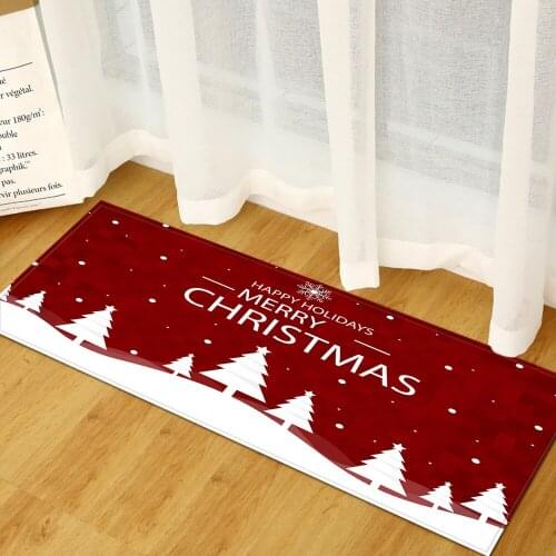 2022 New Year 25 style Carpet Merry Christmas Entrance Doormat Anti-Slip Kitchen Bath Floor Mat Indoor Xmas Decoration Area Rugs