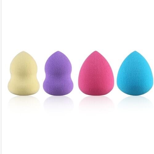 4pcs Powder Puff Wet Dry Beauty Egg Without Powder Cushion Cute Makeup Tools Solid Color Portable Drop Shape Gourd Sponge
