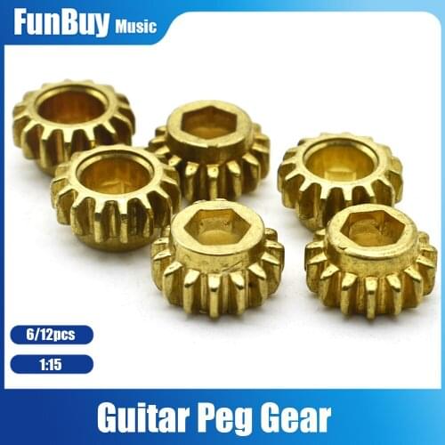 6pcs Guitar String Tuners Tuning Pegs Keys Machine Heads Mount Hex Hole Gear 1:15 Ratio Guitar Accessories