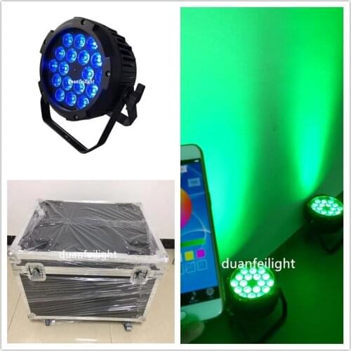 6pcs+charging flycase) high power led battery outdoor waterproof par led 18x18w 6in1 wifi remote wireless dj lyre led par