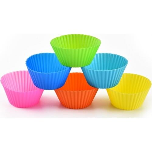 8pcs/Set Silicone Cake Mold Round Shaped Muffin Cupcake Baking Molds Kitchen Cooking Bakeware Maker DIY Cake Decorating Tools