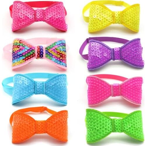 30/50 Pcs Pet Accessories Sequin Bowknot Dog Cat Bow Tie Adjustable Pet Dog Collar Dog Bow Ties Pet Supplies Dog Accessories