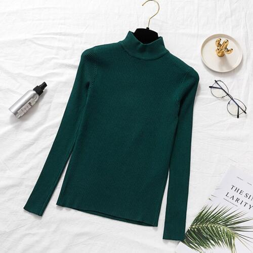 90% Cotton Basic Turtleneck White Sweater for Women Sexy Slim Winter Bottom Top Female Warm Autumn Shirt Pullovers Lady Jumper