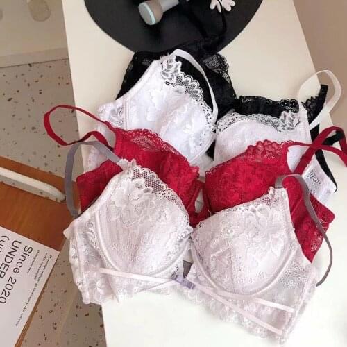 Only A Bra ,75-90 C Cup 0.2cm Thin Sexy Push Up Brassiere ,Hollow Out Lace Lingerie French Fashion Women Adjustable Underwear