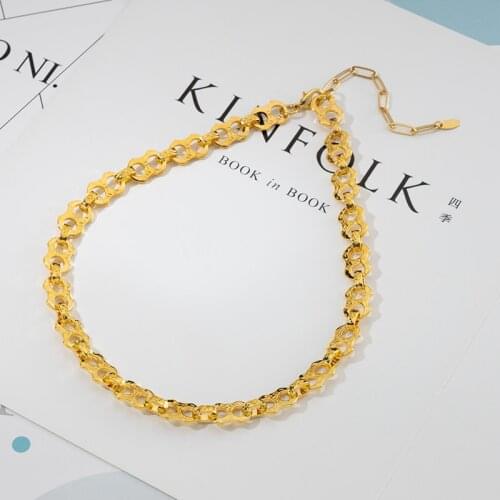 Jaeeyin Trendy Peraonality Rock Hip-Pop Heavy Big Novelty Link Chain Gold Plated Sliver Color Exotic Accessories Necklace Gift