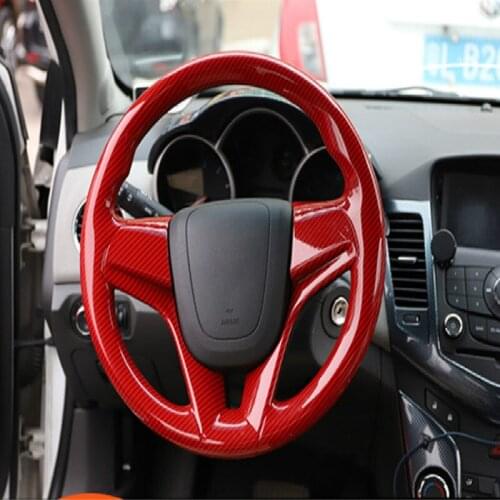 Steering Wheel Carbon Fiber Mahogany Interior Scratch-resistant Color Decorative Stickers For 2009-2016 Cruze