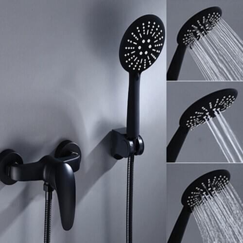 Dofaso vintage black Shower Mixing Faucet Brass Wall Mounted shower set Single Handle ABS Bathroom Mixer Tap