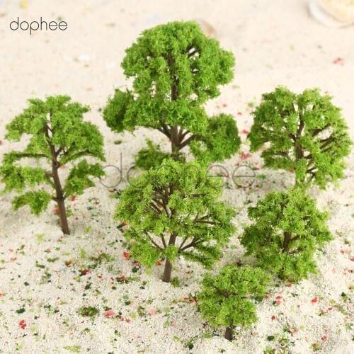 Dophee 20pcs Model Trees Banyan Train Scenery Landscape mixed Scale 1:100 1:150 1:200 1:300 height 5-11cm