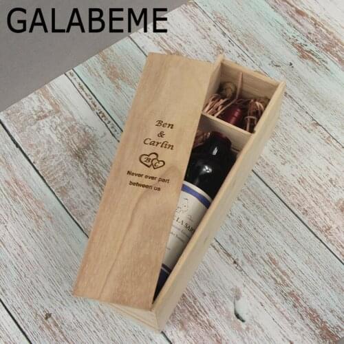 Galabeme Custom Rustic wooden wine box Personalized engraved wooden box Ring Box Wedding Decoration Customized Wedding Gift